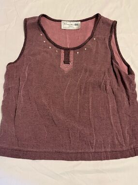 Studio G Sport Dusty Rose Crop Tank with D-ring Accent